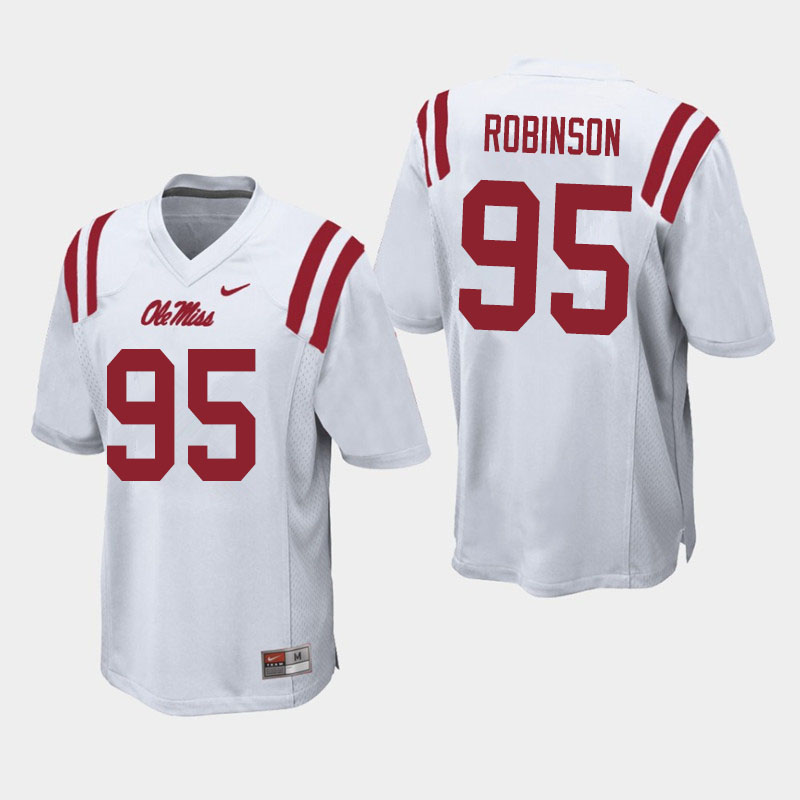 Tavius Robinson Ole Miss Rebels NCAA Men's White #95 Stitched Limited College Football Jersey CDS7558KI